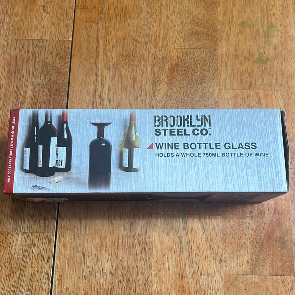 Brooklyn Steel Co. Wine Bottle Glass Holds A Whole 750ML Bottle of Wine New
